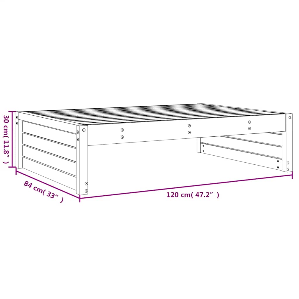 Garden Footstool 120x80 cm Solid Wood Douglas
