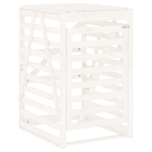 Wheelie Bin Storage White 84x90x128.5 cm Solid Wood Pine