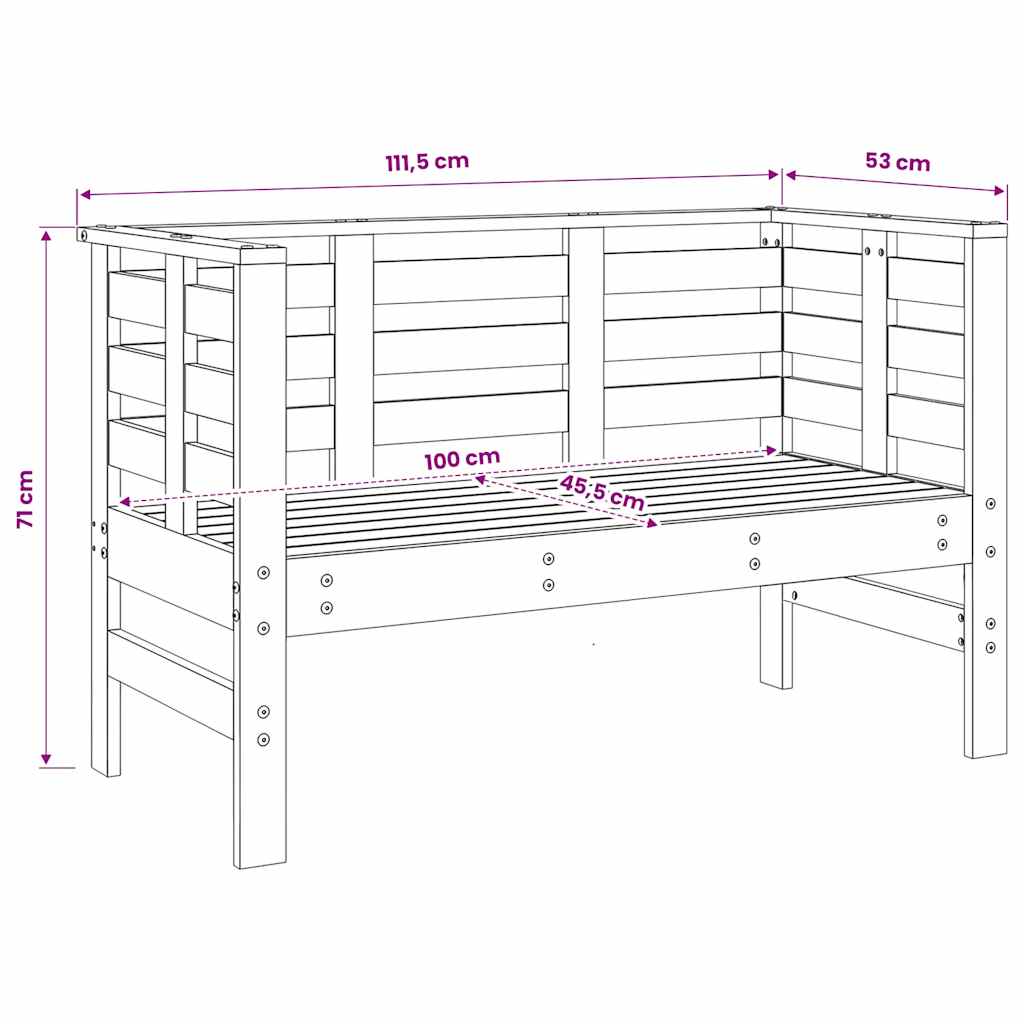 3 Piece Garden Lounge Set Solid Wood Pine