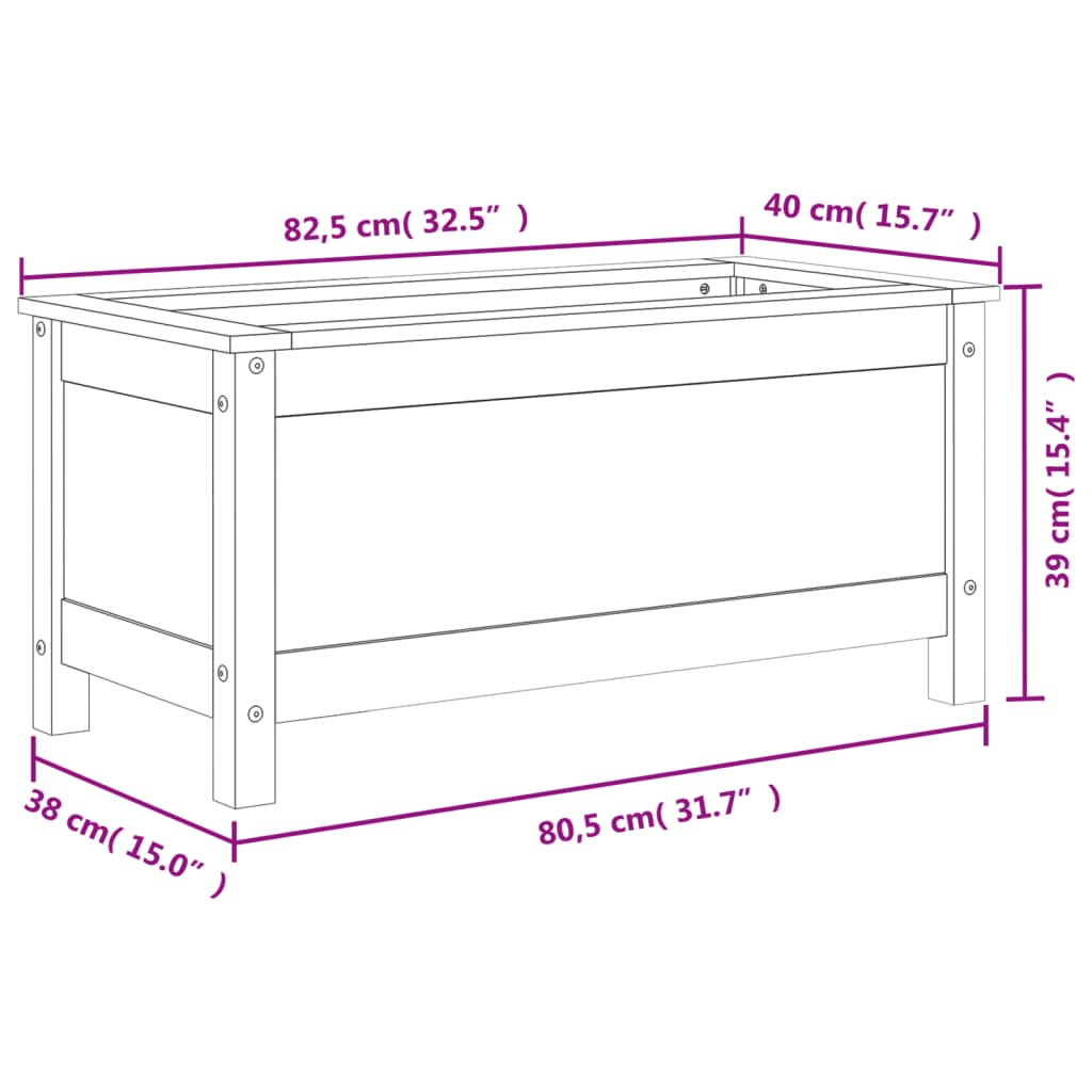 Garden Planter 82.5x40x39 cm Solid Wood Douglas