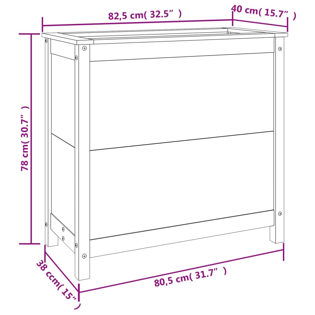 Garden Planter 82.5x40x78 cm Solid Wood Pine