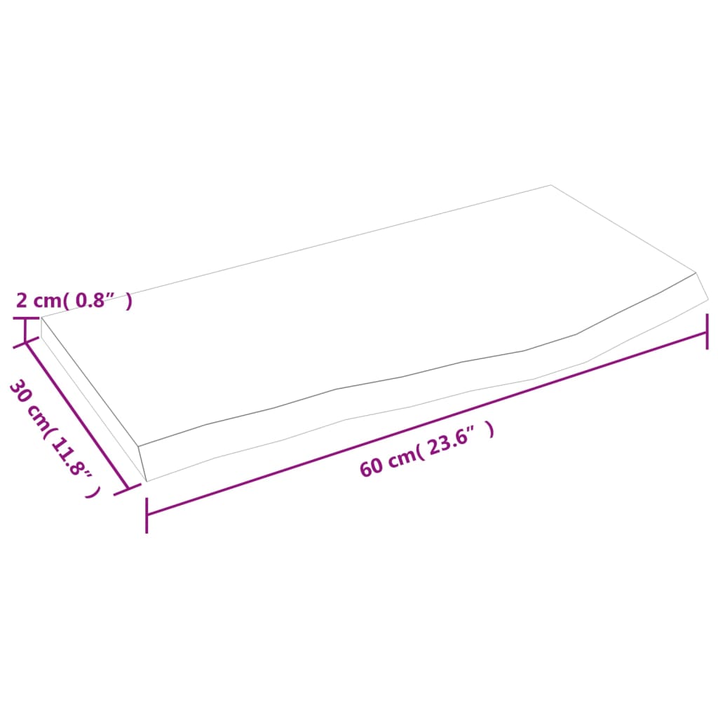 Wall Shelf 60x30x2 cm Untreated Solid Wood Oak