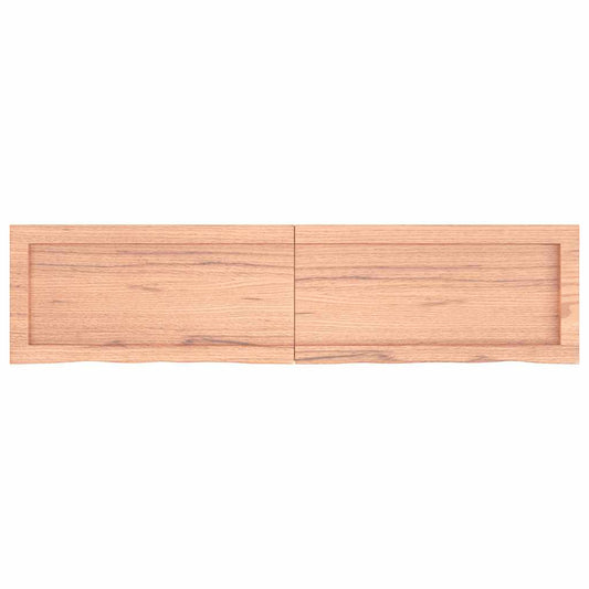 Wall Shelf Light Brown 120x30x(2-4) cm Treated Solid Wood Oak
