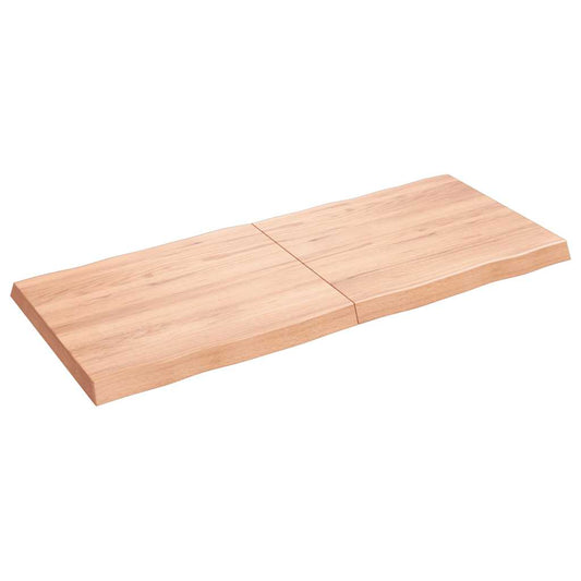 Table Top Light Brown 140x60x(2-6)cm Treated Solid Wood Live Edge