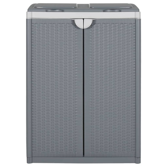 Trash Bin with 2 Doors Grey 65x45x88 cm PP