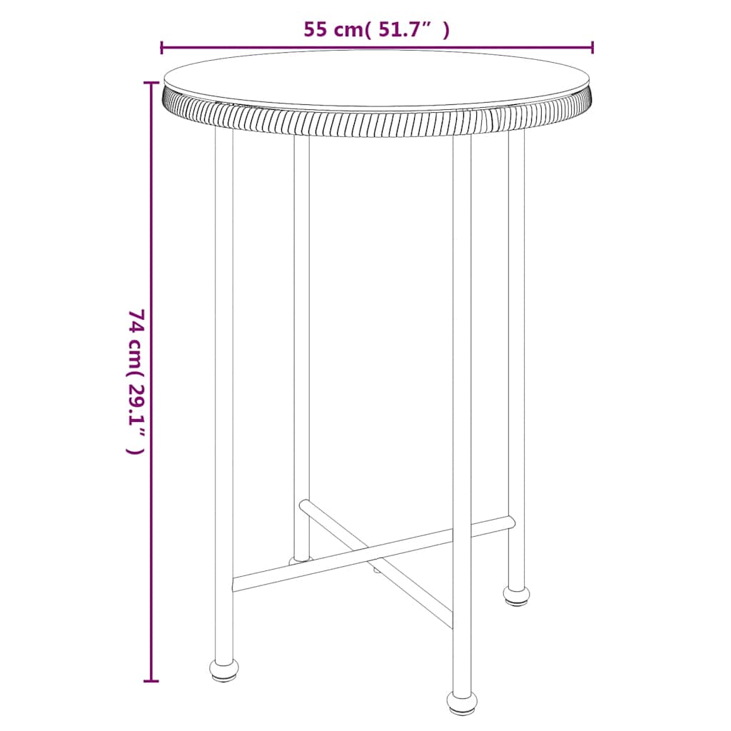 3 Piece Garden Dining Set Poly Rattan