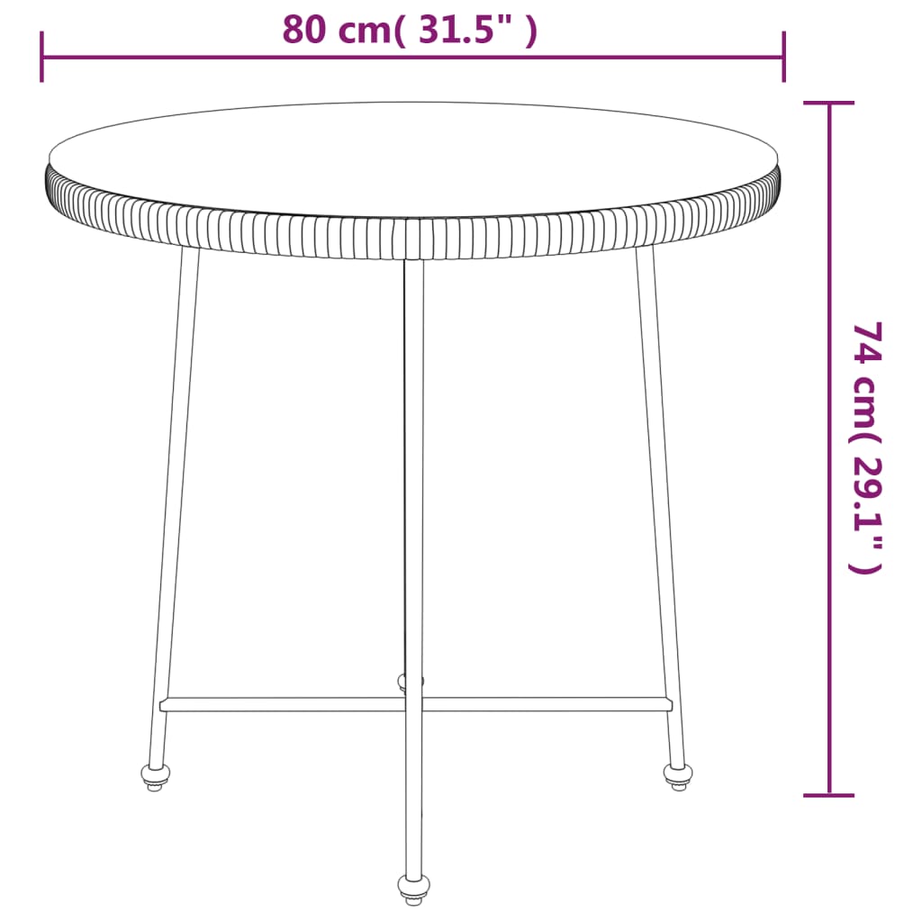Garden Dining Set | Black | Poly Rattan | Medium | Tough