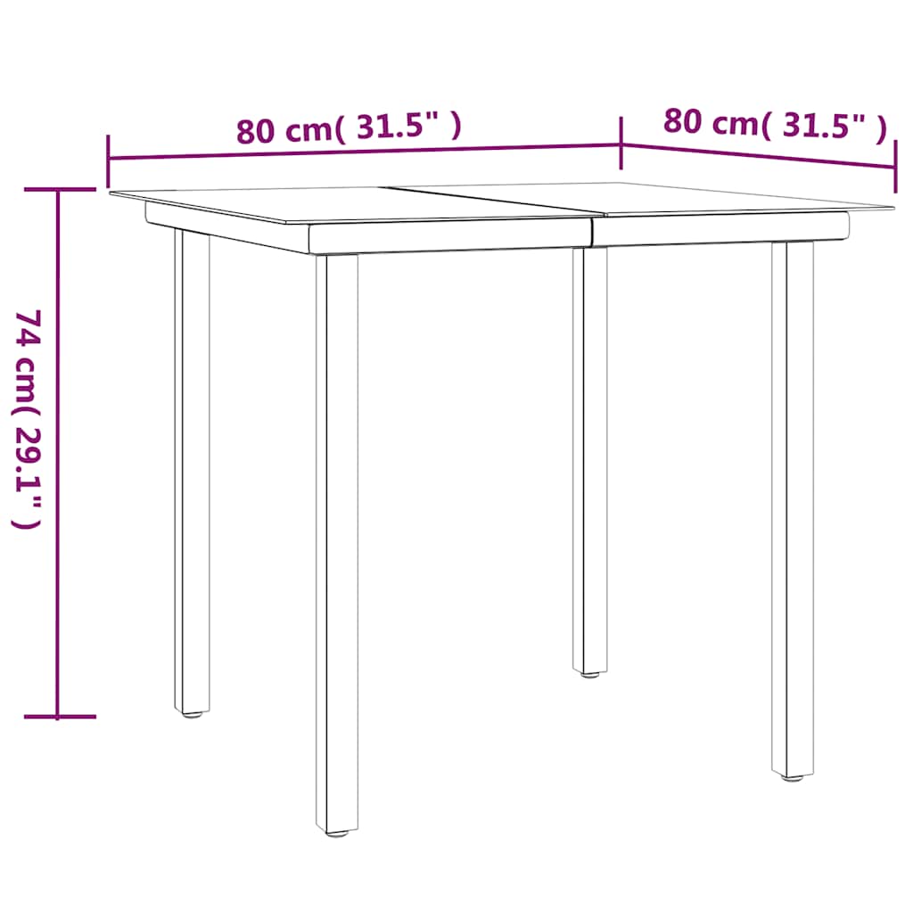 5 Piece Garden Dining Set Black Poly Rattan
