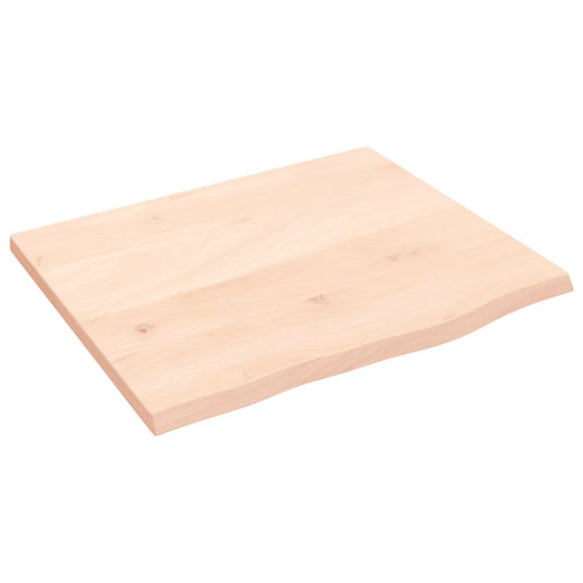 Table Top 60x50x2 cm Untreated Solid Wood Oak