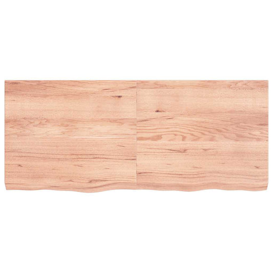 Table Top Light Brown 140x60x(2-6) cm Treated Solid Wood Oak