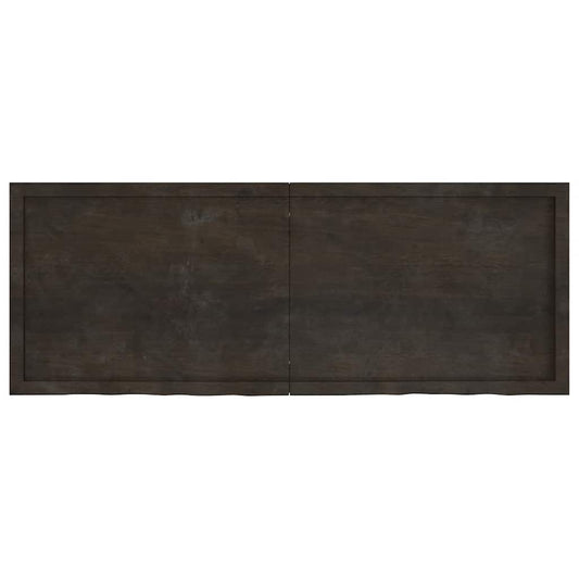 Table Top Dark Brown 160x60x(2-4) cm Treated Solid Wood Oak