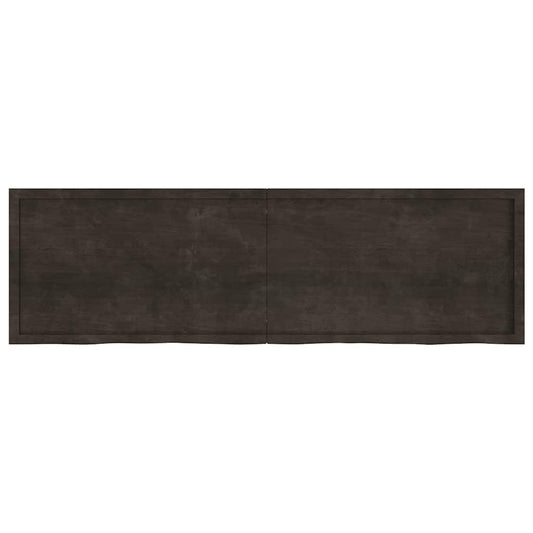 Table Top Dark Brown 200x60x(2-4) cm Treated Solid Wood Oak