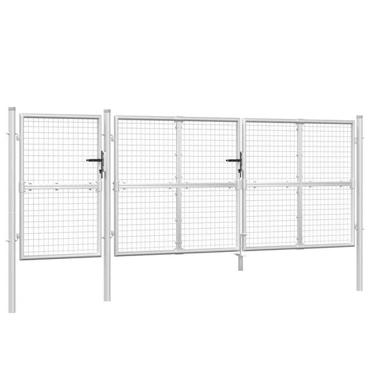 Mesh Garden Gate Silver 400x125 cm Galvanised Steel