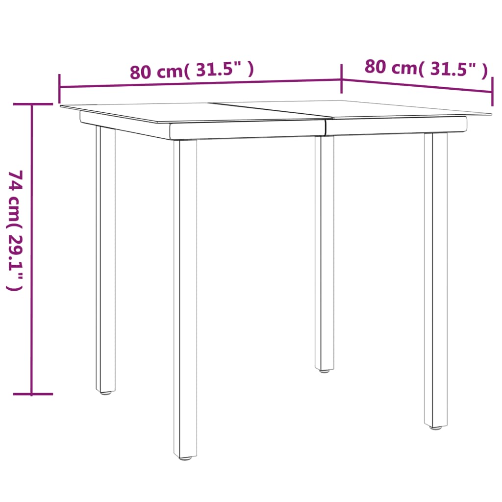 5 Piece Garden Dining Set Poly Rattan and Steel