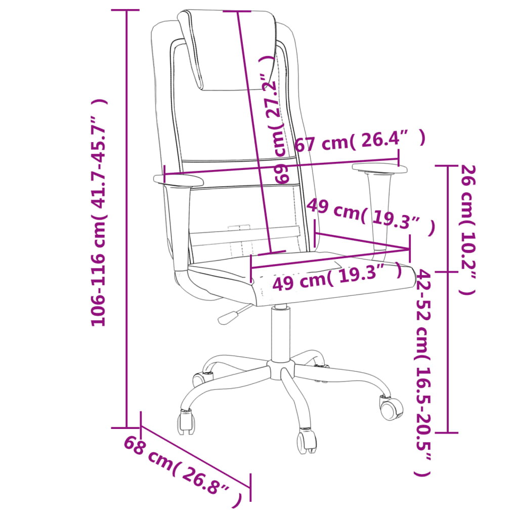 Office Chair Grey Mesh Fabric and Faux Leather