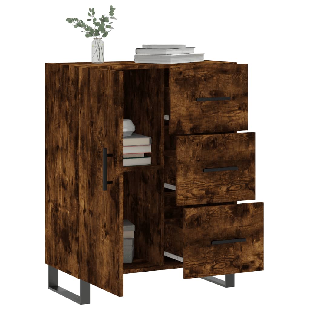 Sideboard Smoked Oak 69,5x34x90 cm Engineered Wood