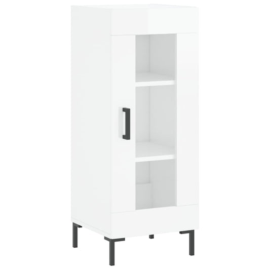 Sideboard High Gloss White 34.5x34x90 cm Engineered Wood
