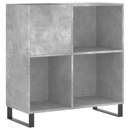Record Cabinet Concrete Grey 84.5x38x89 cm Engineered Wood