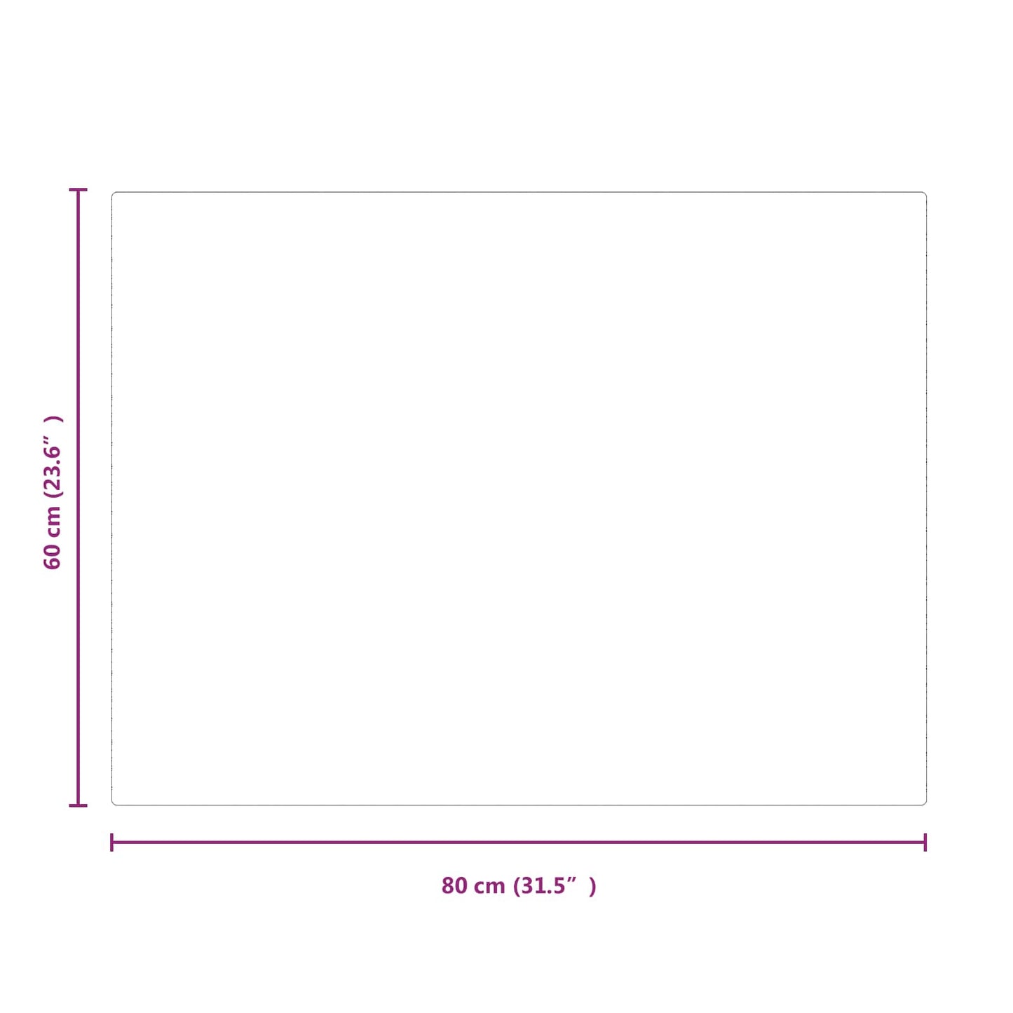 Fireplace Glass Plate Transparent 80 x 60 cm Glass