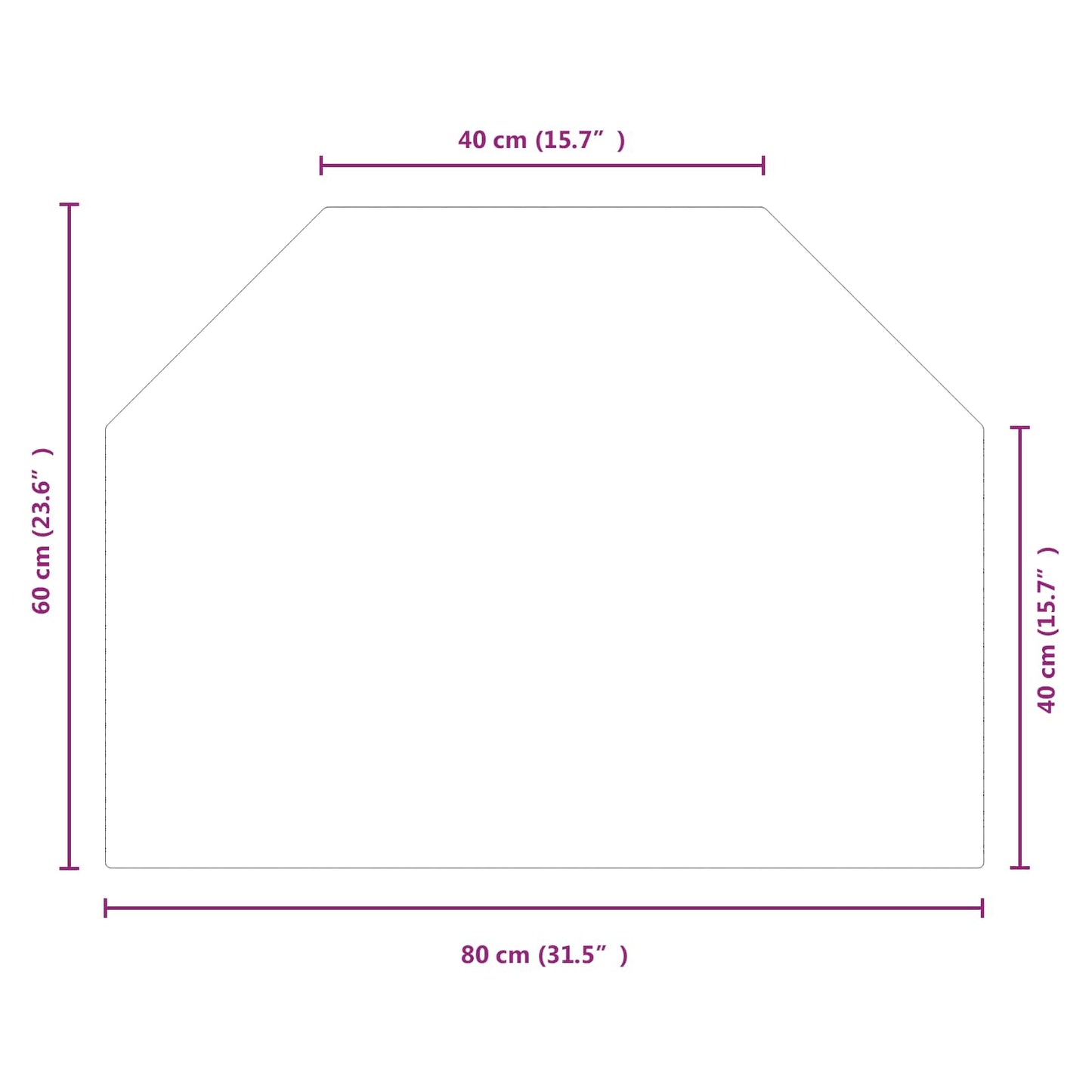 Fireplace Glass Plate Transparent 80 x 60 cm Glass