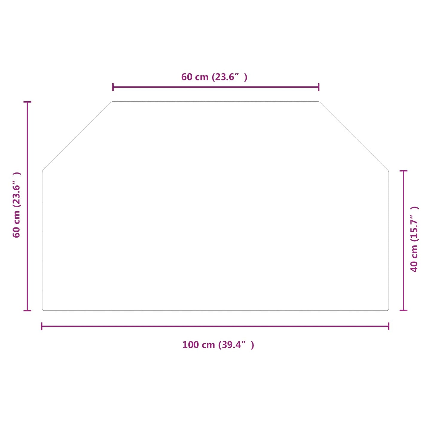 Fireplace Glass Plate Transparent 100 x 60 cm Glass