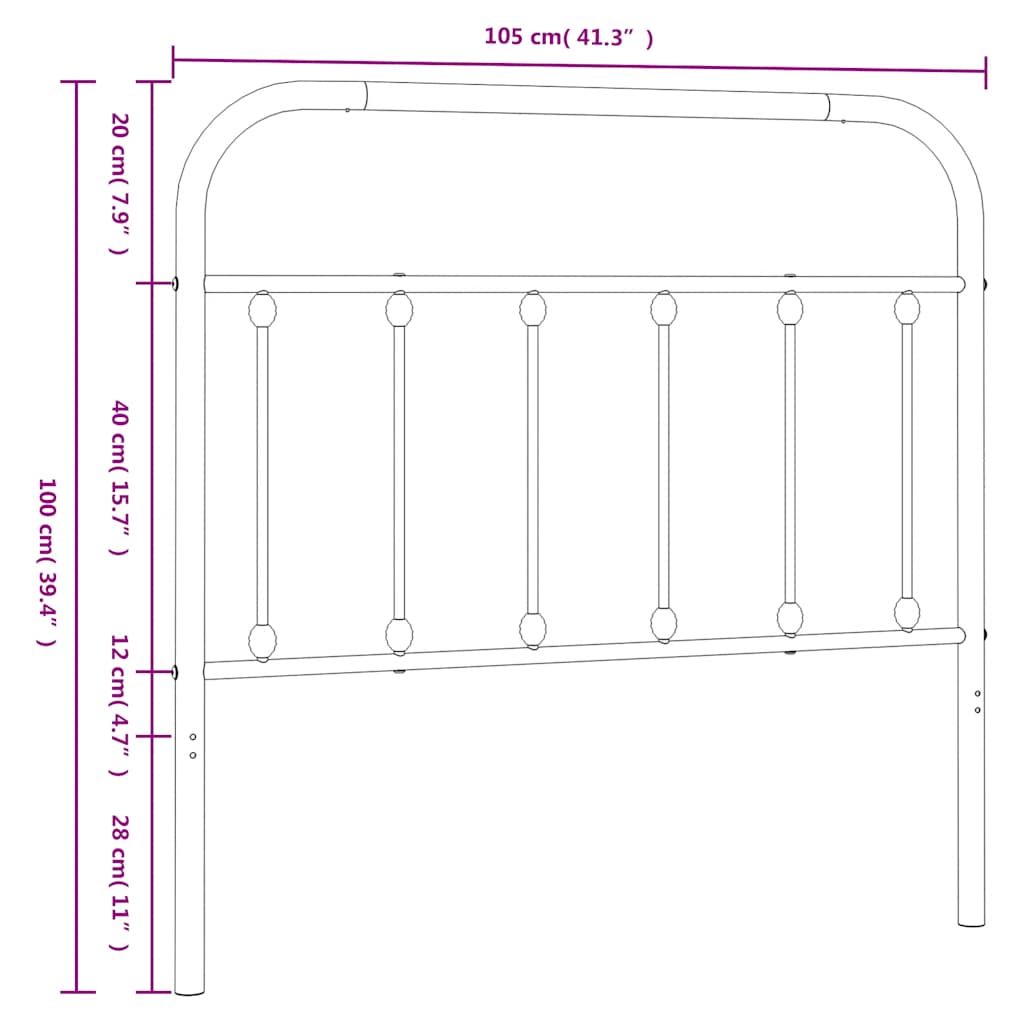 Metal Replace Headboard White 100 cm