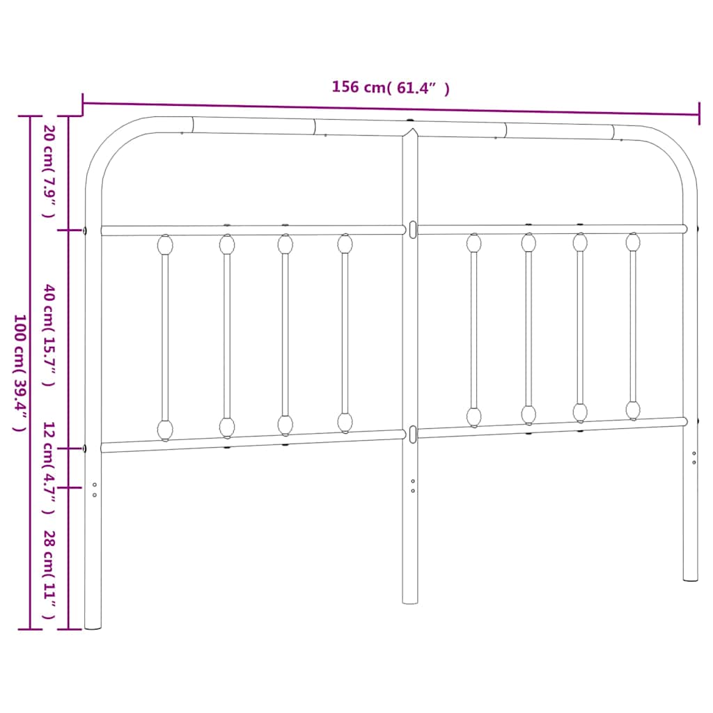 Metal Replace Headboard White 150 cm