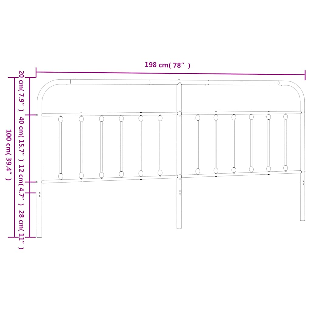 Metal Replace Headboard White 193 cm