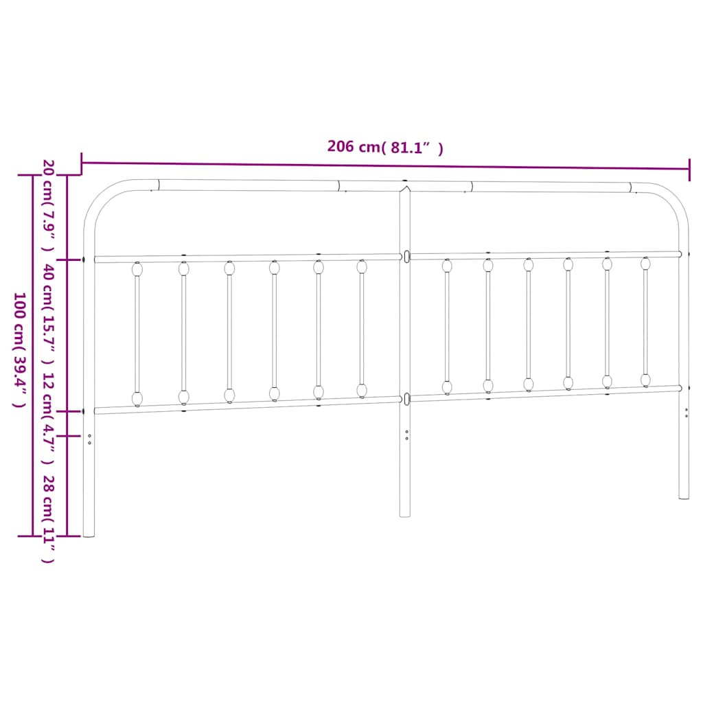 Metal Replace Headboard White 200 cm