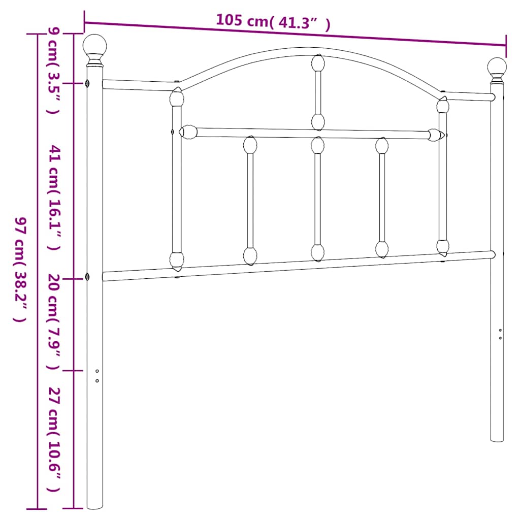 Metal Replace Headboard White 100 cm