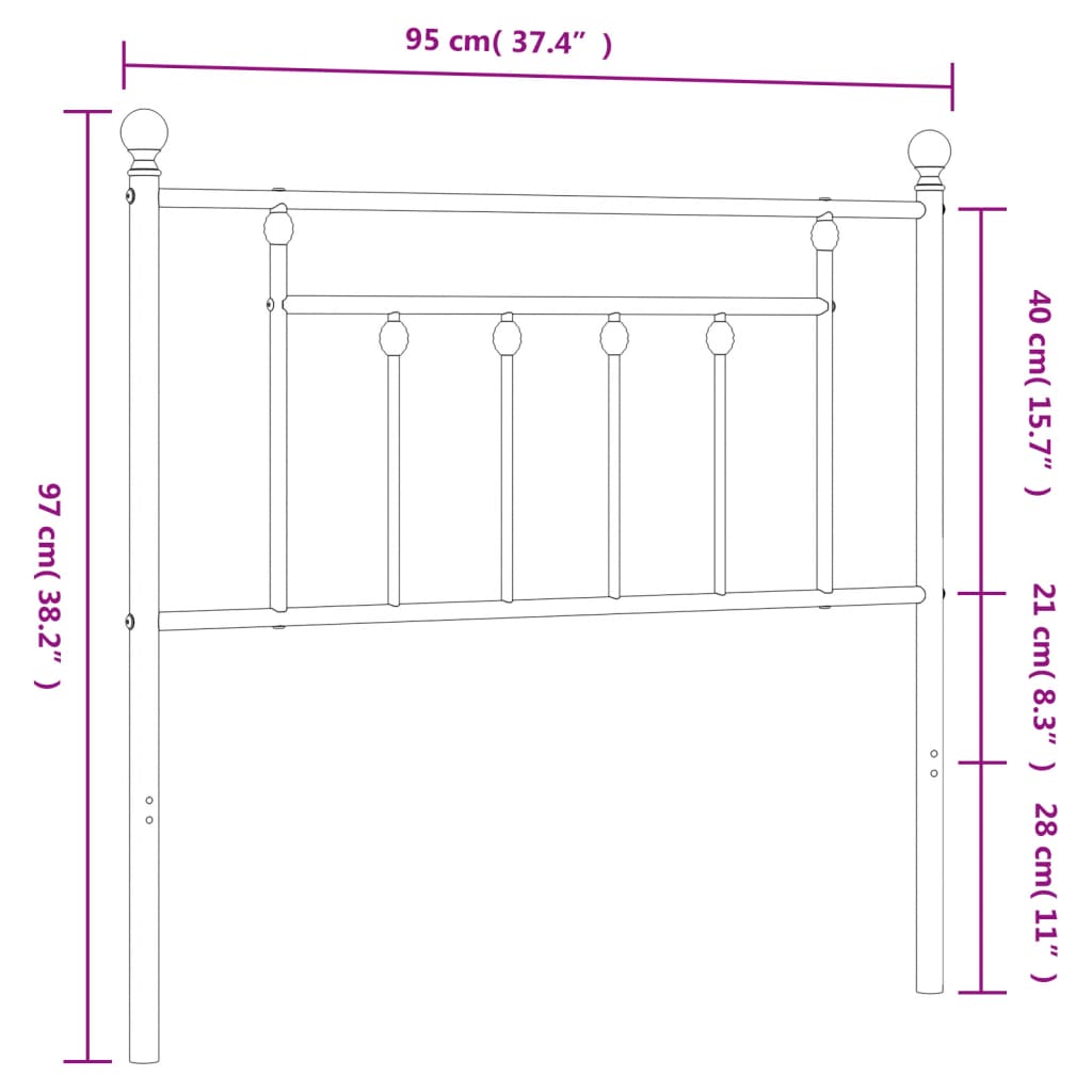 Metal Replace Headboard White 90 cm