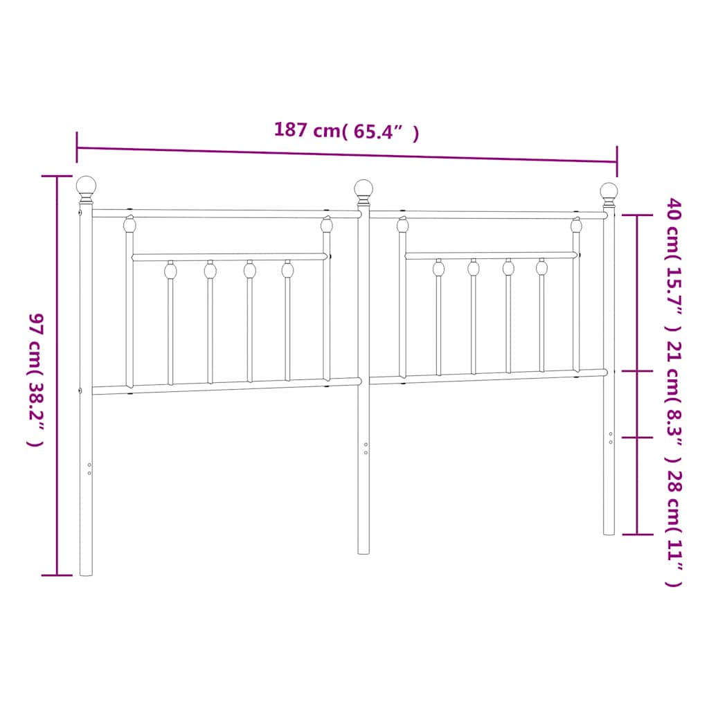 Metal Replace Headboard White 180 cm