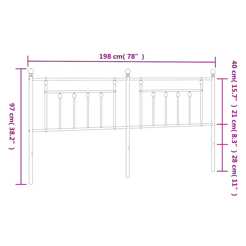 Metal Replace Headboard White 193 cm