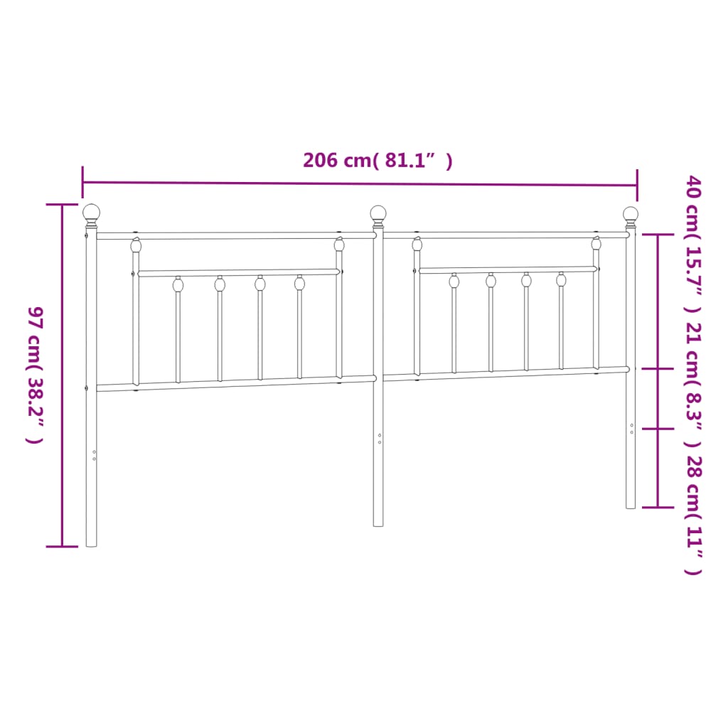 Metal Replace Headboard White 200 cm