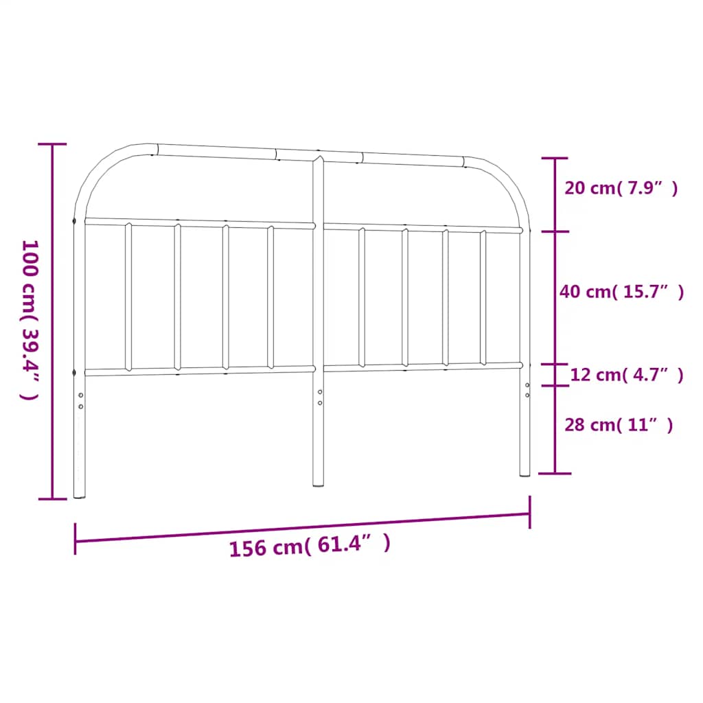 Metal Replace Headboard White 150 cm