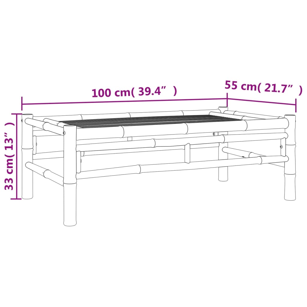 Patio Coffee Table 39.4"x21.7"x13" Bamboo