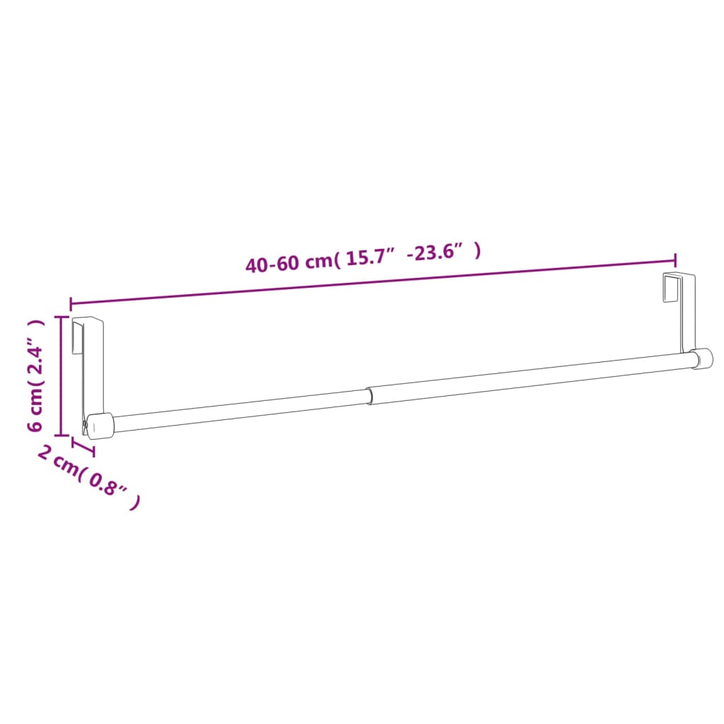 Curtain Rails 2 pcs White and Silver 40-60 cm Aluminium