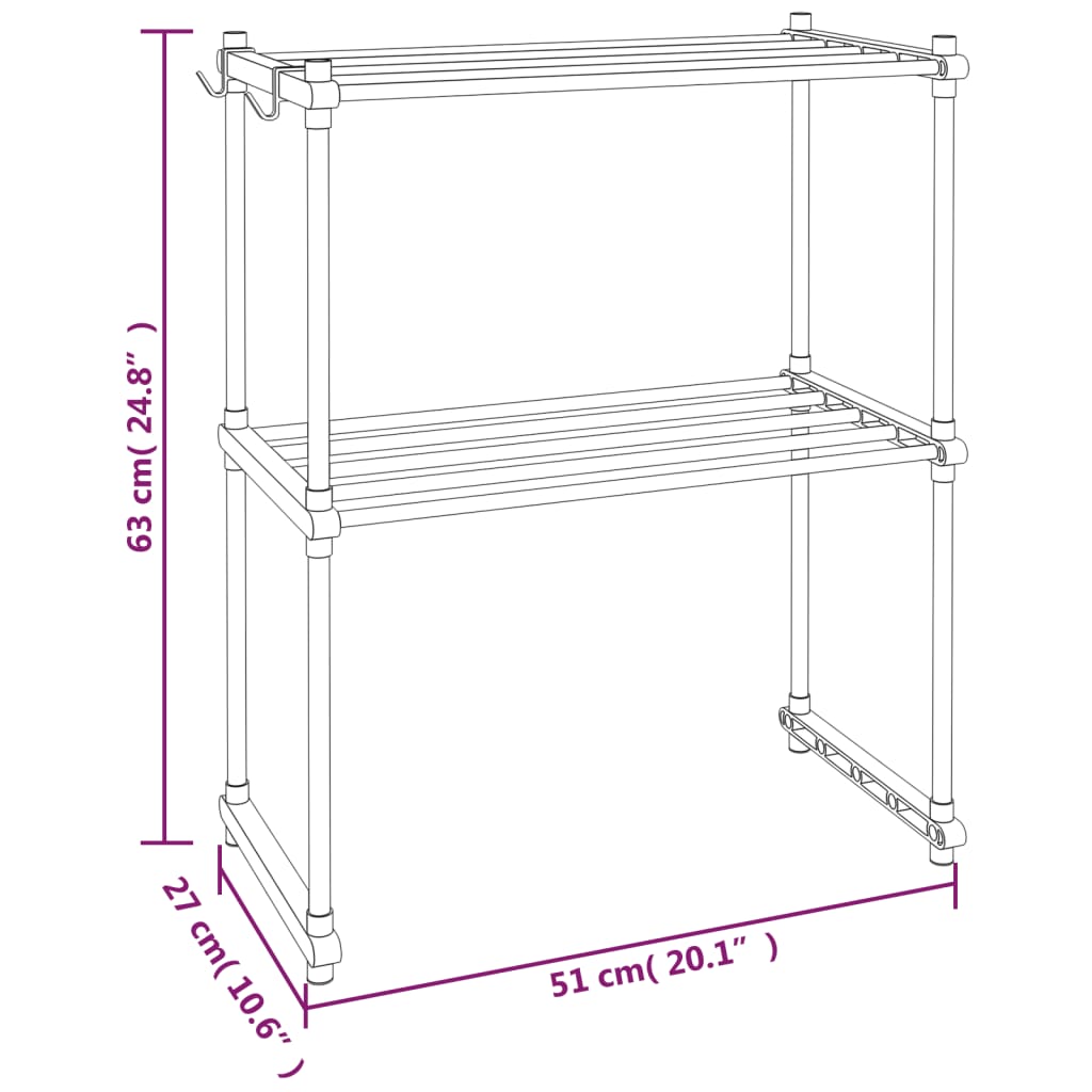 Microwave Shelf White 51x27x63 cm Aluminium