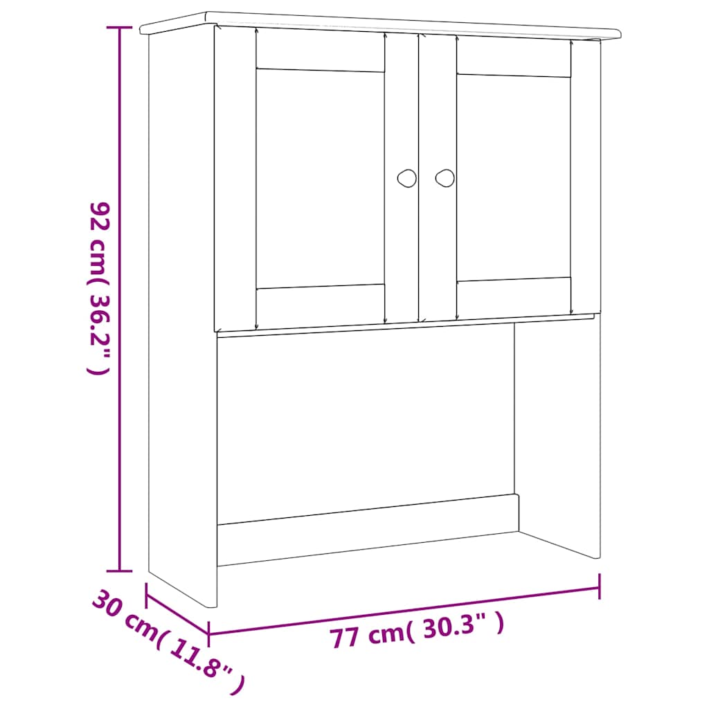 Dresser Top ALTA White 77x30x92 cm Solid Wood Pine