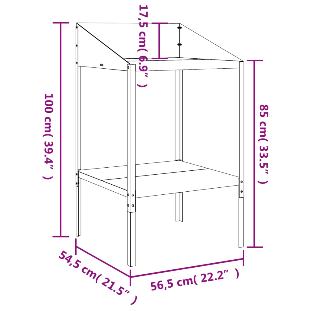 Plant Stand Anthracite 56.5x54.5x100 cm Galvanised Steel