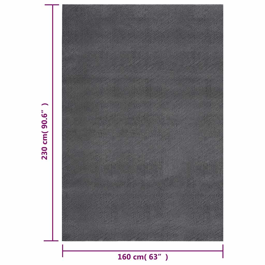 Washable Rug Soft Shaggy Anthracite 160x230 cm Anti Slip (US Only)