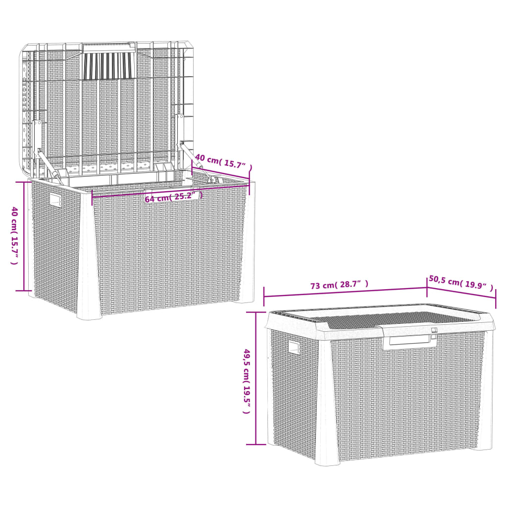 Patio Storage Box Brown 33 gal PP