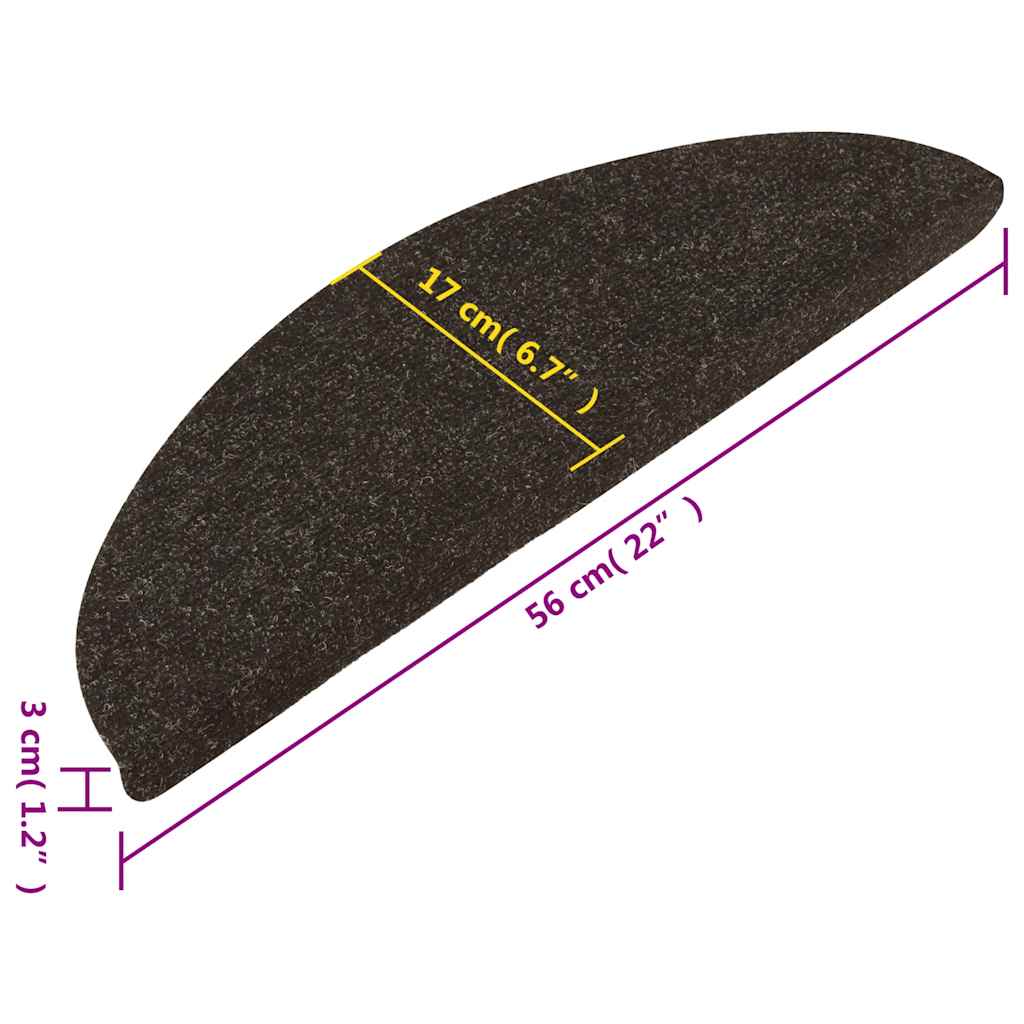 Stair Mats Self-adhesive 10 pcs Anthracite 56x17x3 cm