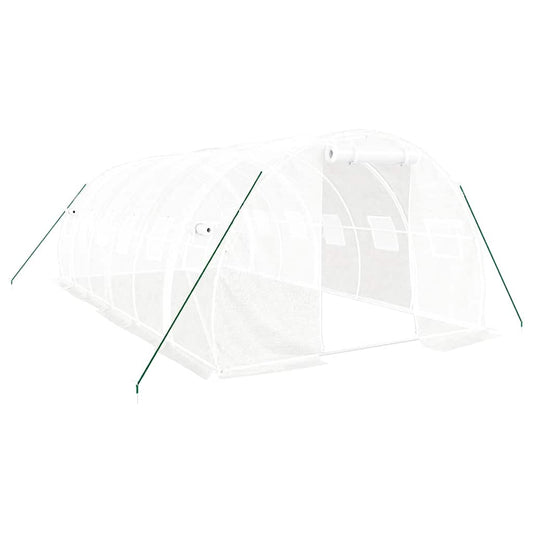 Greenhouse with Steel Frame White 18 m² 6x3x2 m