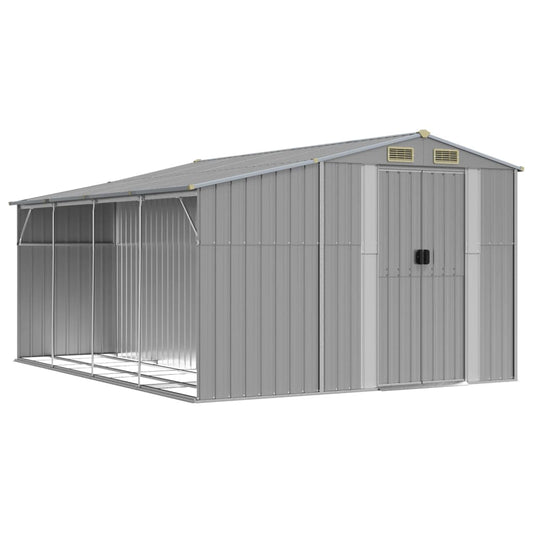 Garden Shed Grey 277x365,5x179 cm Galvanised Steel