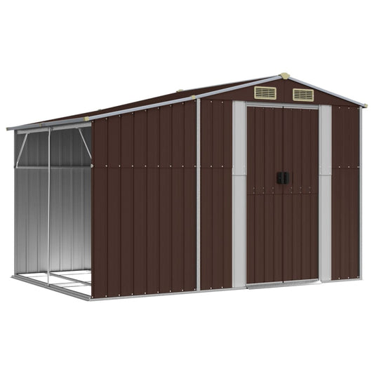 Garden Shed Brown 277x192,5x179 cm Galvanised Steel