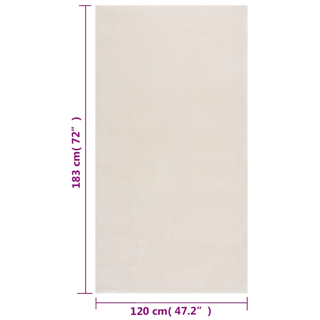 Shaggy Rug Cream White 120x183 cm Polyester