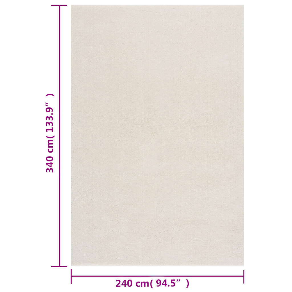 Shaggy Rug Cream White 240x340 cm Polyester