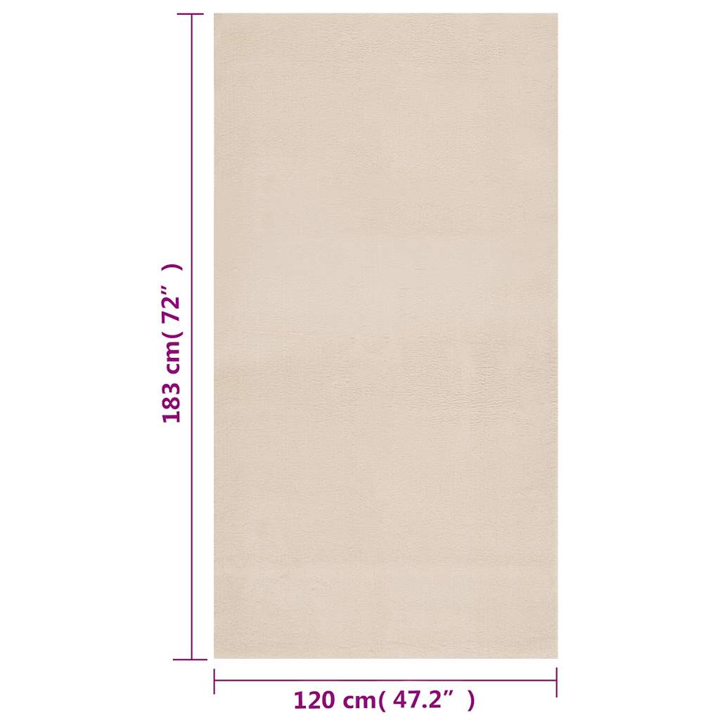 Shaggy Rug Beige 120x183 cm Polyester