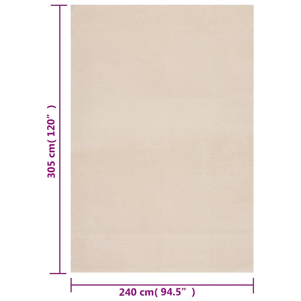 Shaggy Rug Beige 240x305 cm Polyester